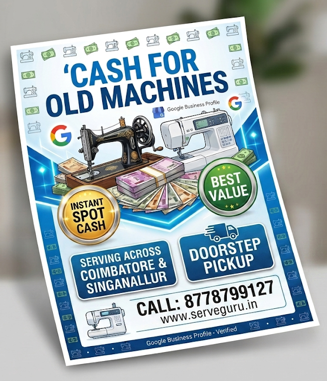 Cash for Old Sewing Machines in Coimbatore | Instant Spot Cash & Doorstep Pickup – ServeGuru