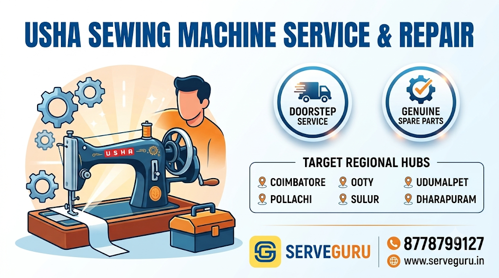 Usha Sewing Machine Service & Repair Center in Coimbatore & Nearby Areas | ServeGuru